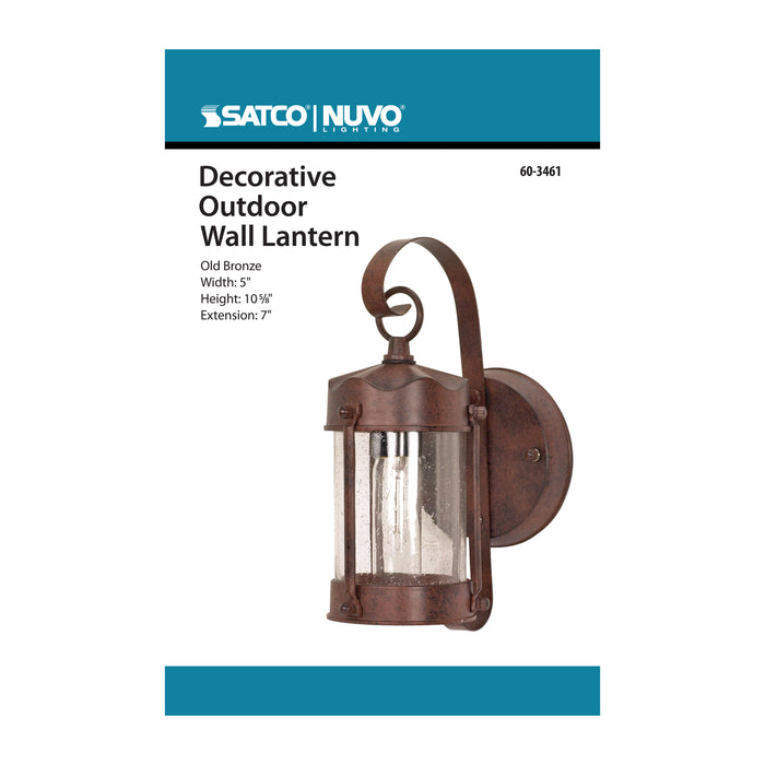SATCO/NUVO 1-Light 10-5/8 Inch Wall Lantern Piper Lantern With Clear Seed Glass Color (60-3461)