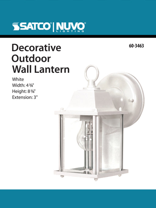 SATCO/NUVO 1-Light 8-5/8 Inch Wall Lantern Cube Lantern With Clear Beveled Glass Color (60-3463)