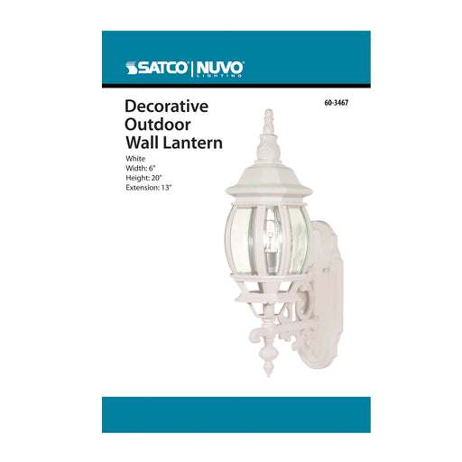 SATCO/NUVO Central Park 1-Light 20 Inch Wall Lantern With Clear Beveled Glass Color (60-3467)