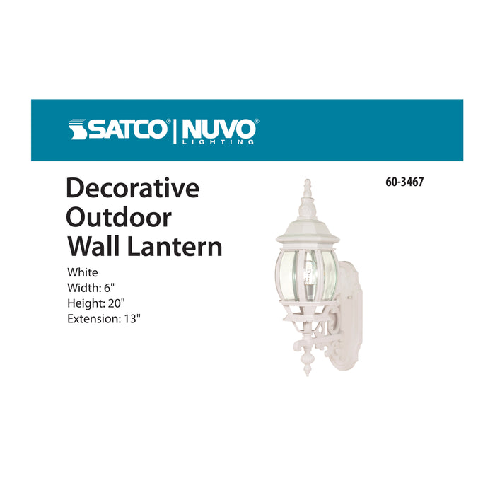 SATCO/NUVO Central Park 1-Light 20 Inch Wall Lantern With Clear Beveled Glass Color (60-3467)
