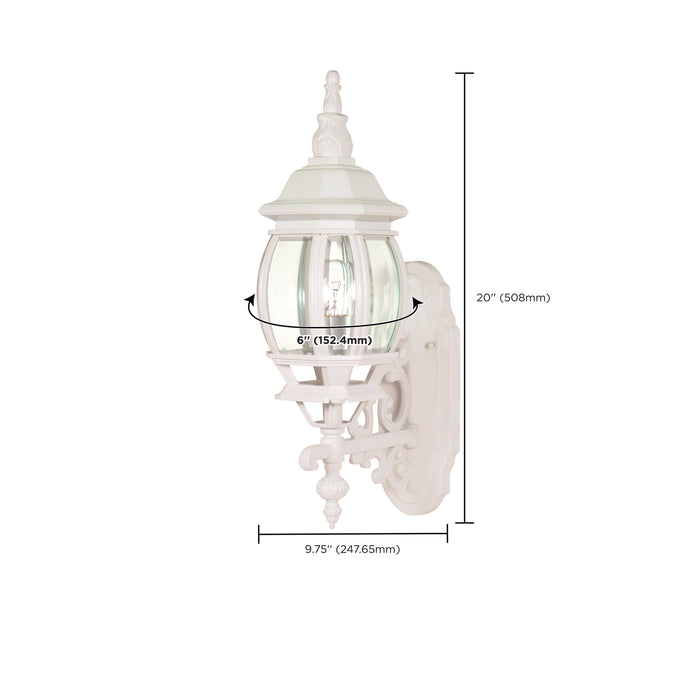 SATCO/NUVO Central Park 1-Light 20 Inch Wall Lantern With Clear Beveled Glass Color (60-3467)
