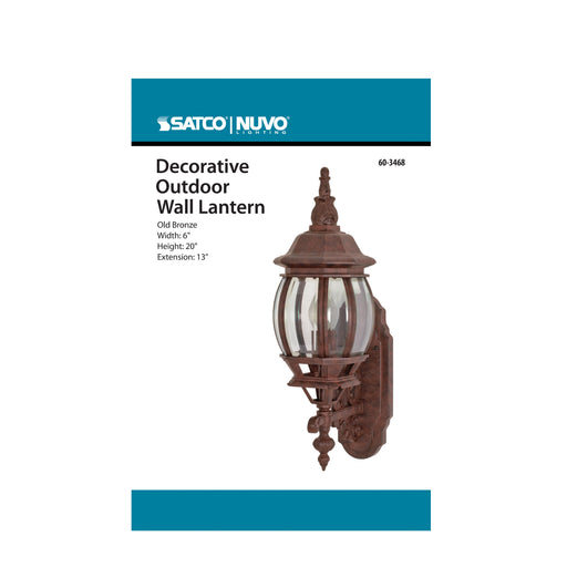 SATCO/NUVO Central Park 1-Light 20 Inch Wall Lantern With Clear Beveled Glass Color (60-3468)