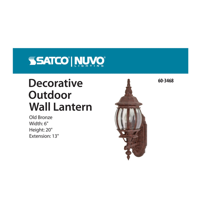 SATCO/NUVO Central Park 1-Light 20 Inch Wall Lantern With Clear Beveled Glass Color (60-3468)
