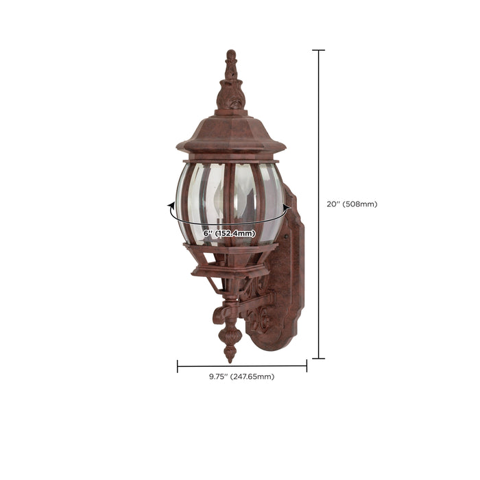 SATCO/NUVO Central Park 1-Light 20 Inch Wall Lantern With Clear Beveled Glass Color (60-3468)
