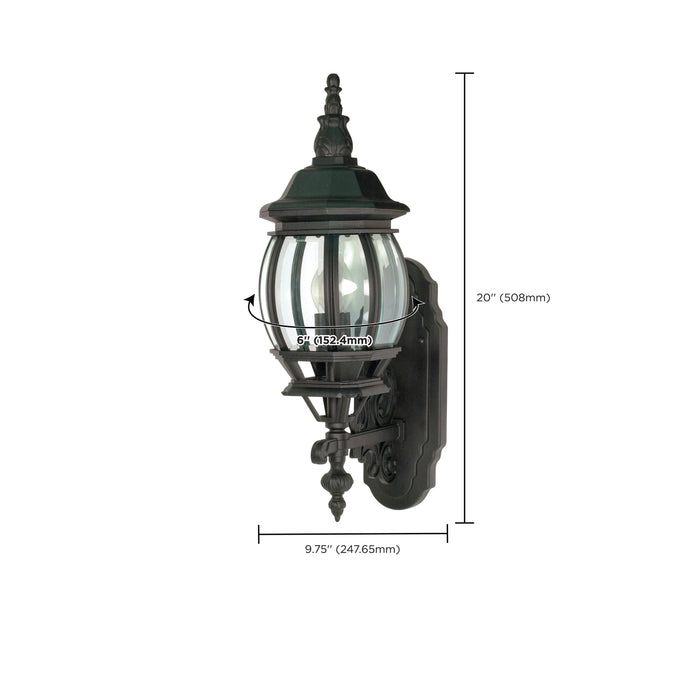SATCO/NUVO Central Park 1-Light 20 Inch Wall Lantern With Clear Beveled Glass Color (60-3469)