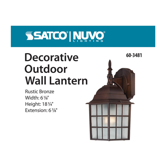 SATCO/NUVO Adams 1-Light 14 Inch Outdoor Wall With Frosted Glass Color (60-3481)