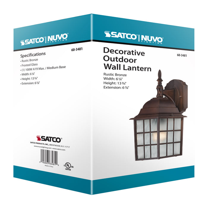 SATCO/NUVO Adams 1-Light 14 Inch Outdoor Wall With Frosted Glass Color (60-3481)