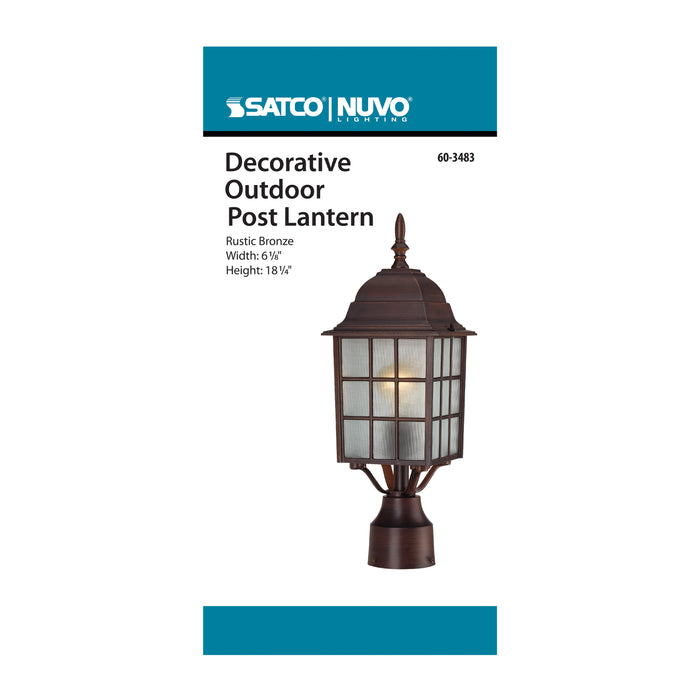 SATCO/NUVO Adams 1-Light 17 Inch Outdoor Post With Frosted Glass Color (60-3483)