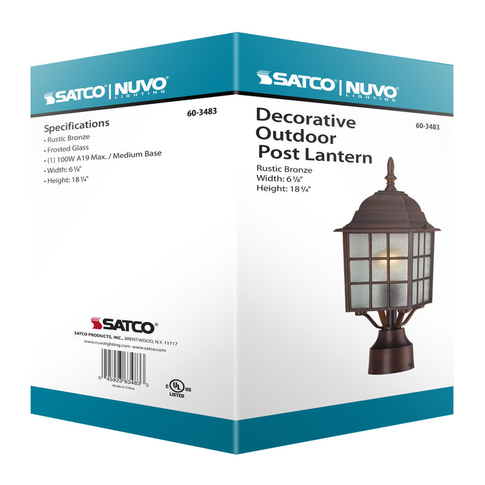 SATCO/NUVO Adams 1-Light 17 Inch Outdoor Post With Frosted Glass Color (60-3483)