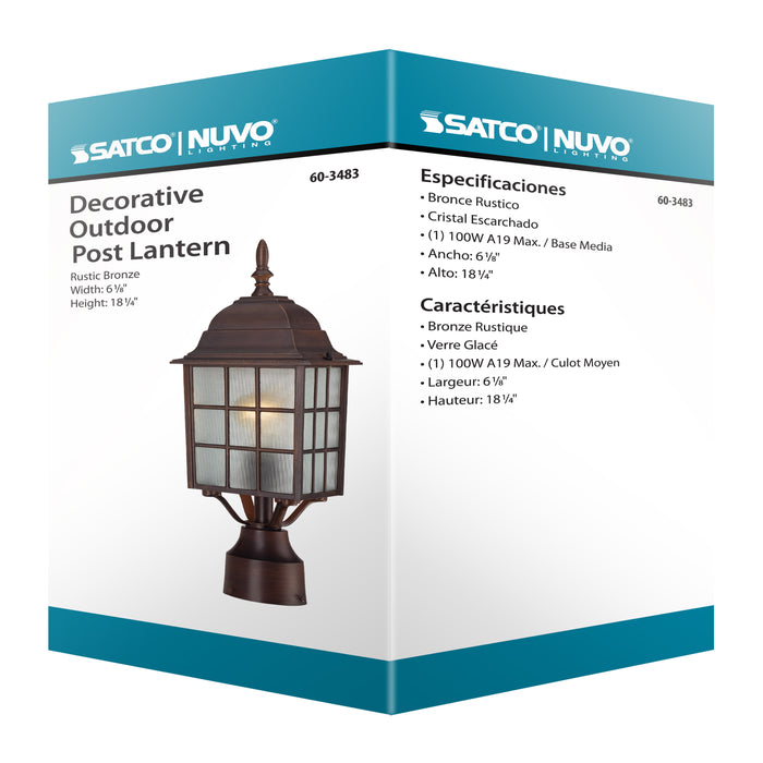 SATCO/NUVO Adams 1-Light 17 Inch Outdoor Post With Frosted Glass Color (60-3483)