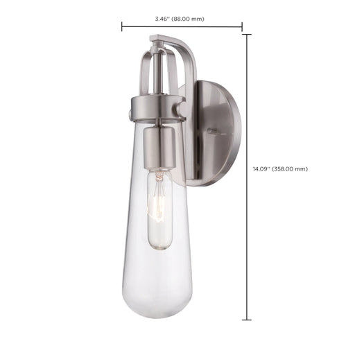 SATCO/NUVO Beaker 1-Light Wall Sconce With Clear Glass (60-5261)
