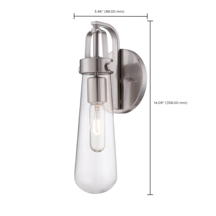 SATCO/NUVO Beaker 1-Light Wall Sconce With Clear Glass (60-5261)
