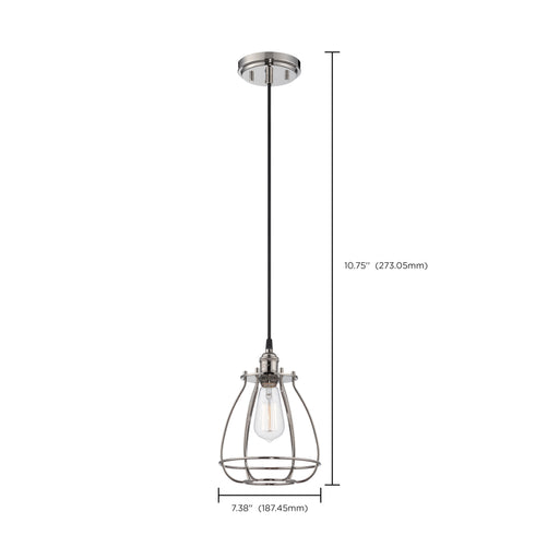 SATCO/NUVO Vintage 1-Light Caged Pendant Vintage Lamp Included (60-5401)
