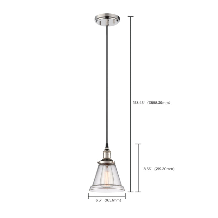 SATCO/NUVO Vintage 1-Light Pendant With Clear Glass Vintage Lamp Included (60-5402)