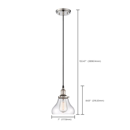 SATCO/NUVO Vintage 1-Light Pendant With Clear Glass Vintage Lamp Included (60-5403)