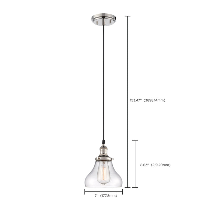 SATCO/NUVO Vintage 1-Light Pendant With Clear Glass Vintage Lamp Included (60-5403)