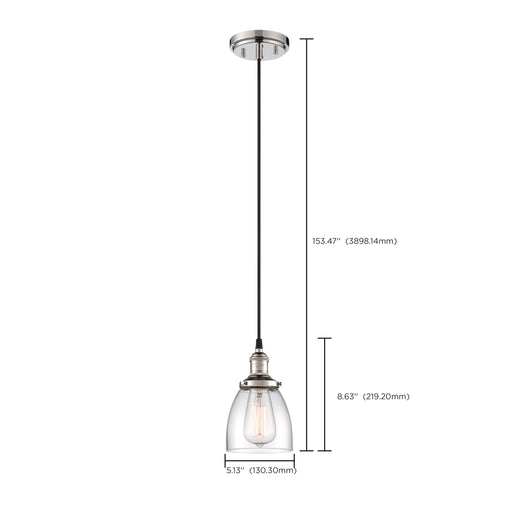 SATCO/NUVO Vintage 1-Light Pendant With Clear Glass Vintage Lamp Included (60-5404)