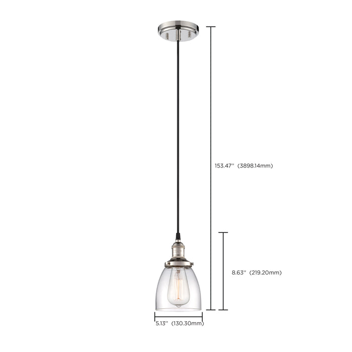 SATCO/NUVO Vintage 1-Light Pendant With Clear Glass Vintage Lamp Included (60-5404)