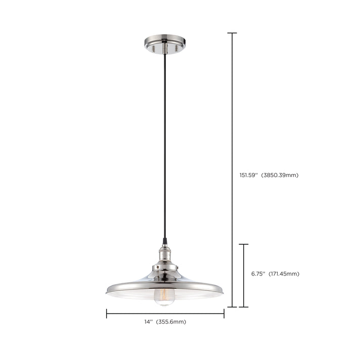 SATCO/NUVO Vintage 1-Light Pendant With Matching Shade Vintage Lamp Included (60-5406)