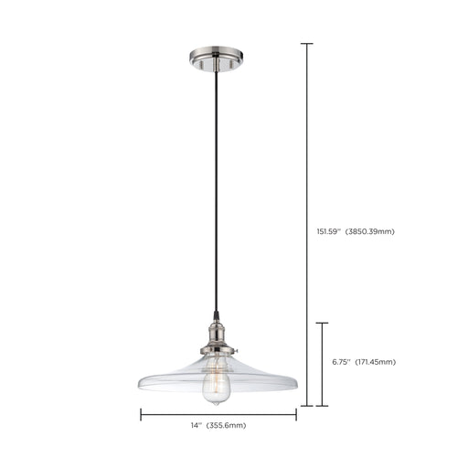 SATCO/NUVO Vintage 1-Light Pendant With Clear Glass Vintage Lamp Included (60-5407)