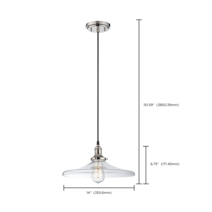 SATCO/NUVO Vintage 1-Light Pendant With Clear Glass Vintage Lamp Included (60-5407)