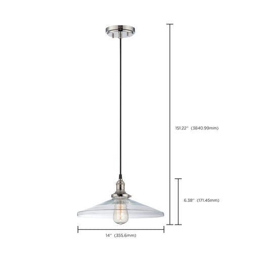 SATCO/NUVO Vintage 1-Light Pendant With Clear Glass Vintage Lamp Included (60-5408)