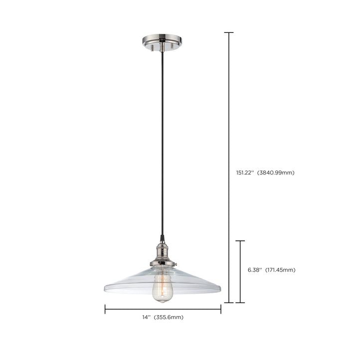 SATCO/NUVO Vintage 1-Light Pendant With Clear Glass Vintage Lamp Included (60-5408)