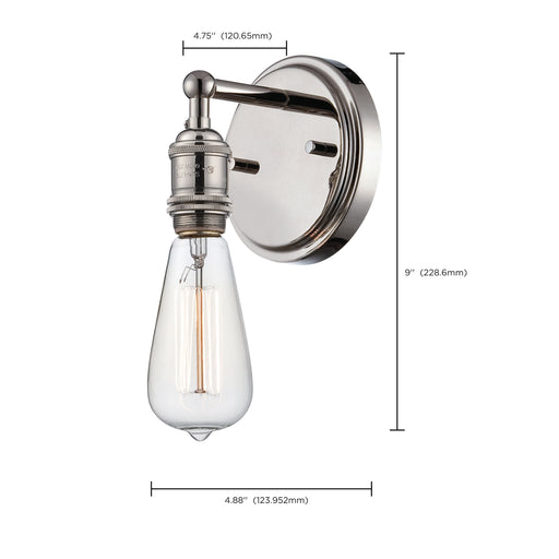 SATCO/NUVO Vintage 1-Light Sconce Vintage Lamp Included (60-5415)