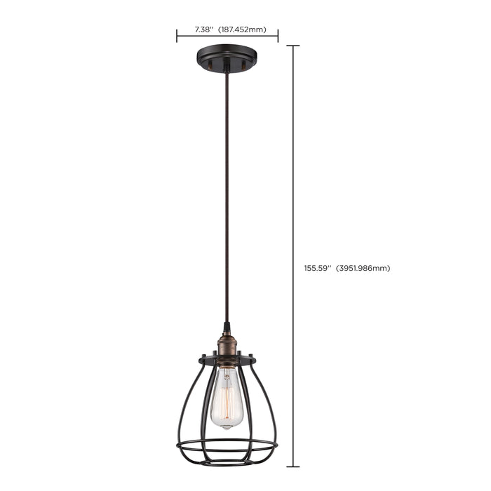 SATCO/NUVO Vintage 1-Light Caged Pendant Vintage Lamp Included (60-5501)