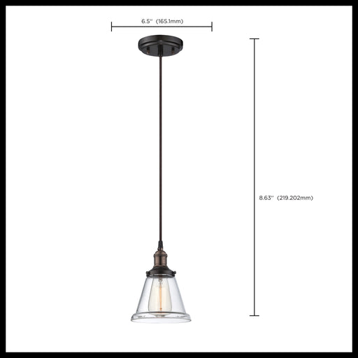 SATCO/NUVO Vintage 1-Light Pendant With Clear Glass Vintage Lamp Included (60-5502)