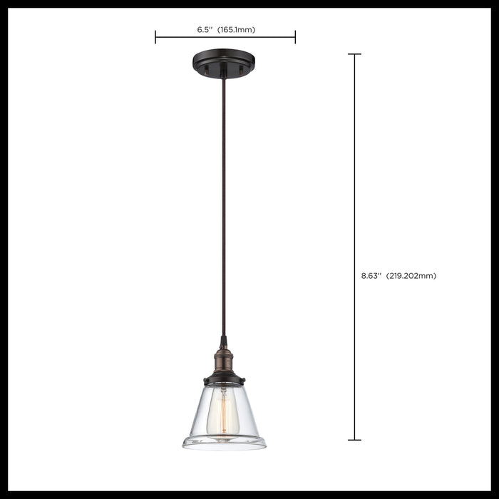 SATCO/NUVO Vintage 1-Light Pendant With Clear Glass Vintage Lamp Included (60-5502)