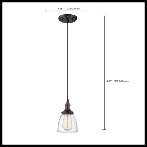 SATCO/NUVO Vintage 1-Light Pendant With Clear Glass Vintage Lamp Included (60-5504)