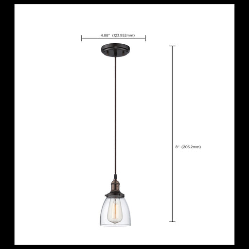 SATCO/NUVO Vintage 1-Light Pendant Vintage Lamp Included (60-5505)