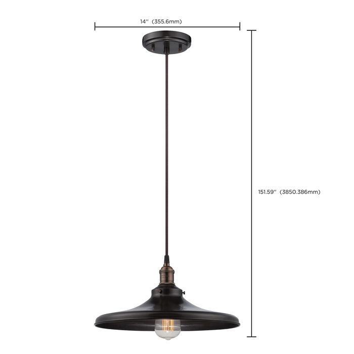 SATCO/NUVO Vintage 1-Light Pendant With Matching Shade Vintage Lamp Included (60-5506)