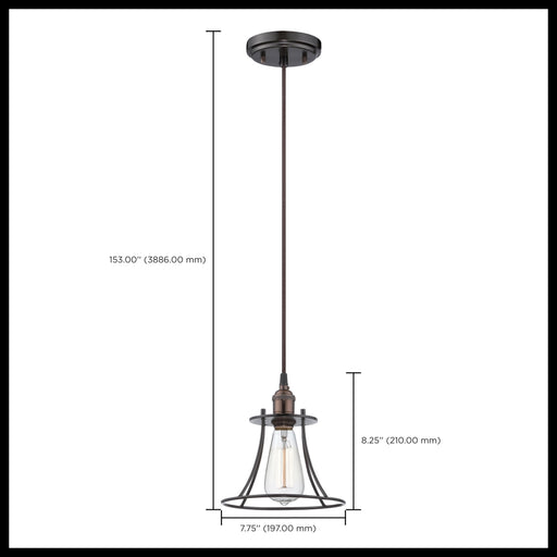 SATCO/NUVO Vintage 1-Light Caged Pendant Vintage Lamp Included (60-5511)