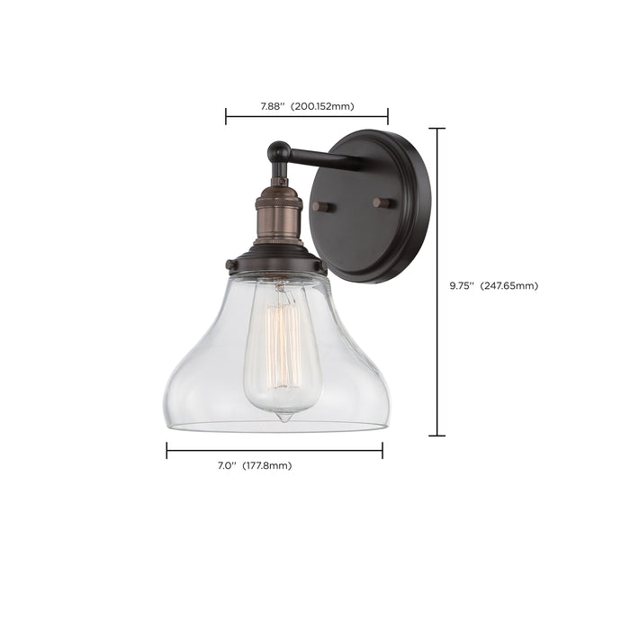 SATCO/NUVO Vintage 1-Light Sconce With Clear Glass Vintage Lamp Included (60-5513)