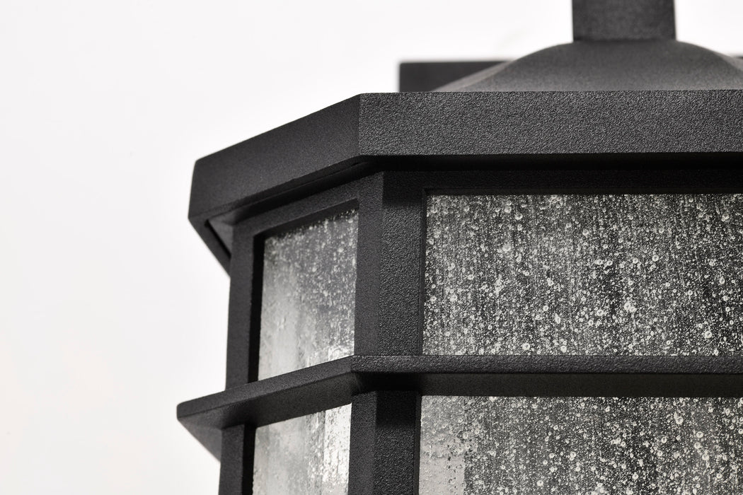 SATCO/NUVO Raiden Outdoor Small Wall Lantern 1 Light Matte Black Clear Seeded Glass (60-5760)