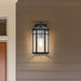 SATCO/NUVO Raiden Outdoor Small Wall Lantern 1 Light Matte Black Clear Seeded Glass (60-5760)