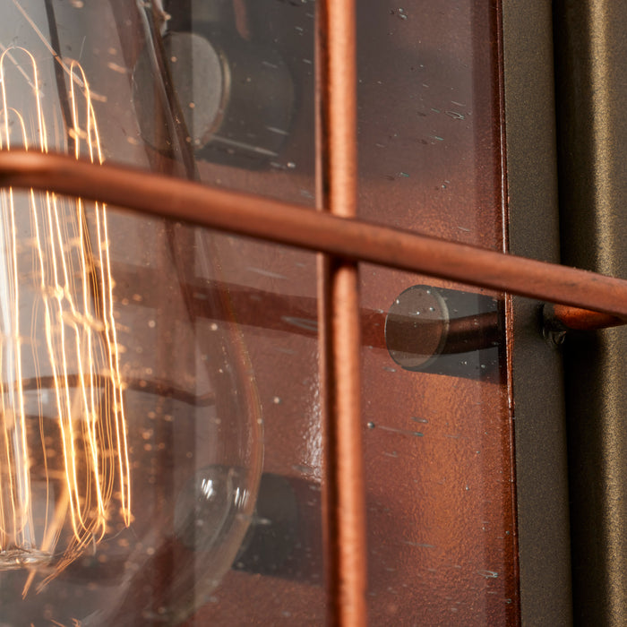 SATCO/NUVO Howell 1-Light Small Outdoor Wall Fixture With 60W Vintage Lamp Included Bronze With Copper Accents Finish (60-5831)