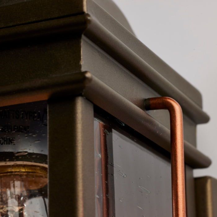 SATCO/NUVO Howell 1-Light Small Outdoor Wall Fixture With 60W Vintage Lamp Included Bronze With Copper Accents Finish (60-5831)