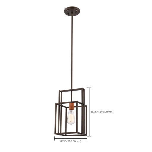 SATCO/NUVO Lake 1-Light Miniature Pendant Bronze With Copper Accents Finish (60-5855)
