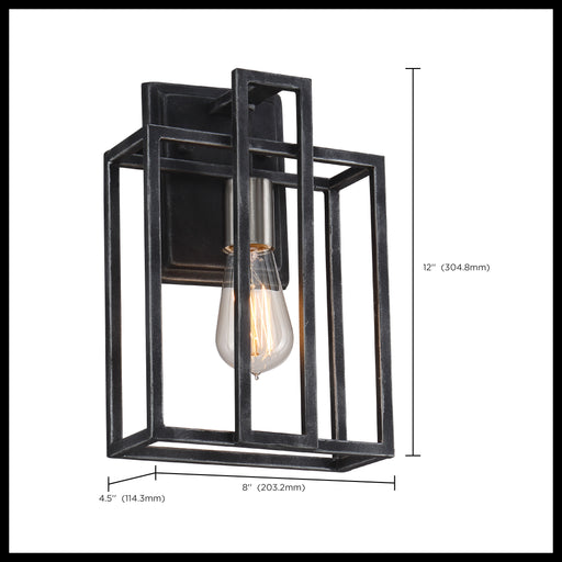 SATCO/NUVO Lake 1-Light Wall Sconce Iron Black With Brushed Nickel Accents Finish (60-5856)