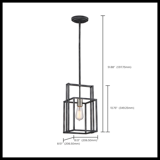 SATCO/NUVO Lake 1-Light Miniature Pendant Iron Black With Brushed Nickel Accents Finish (60-5860)