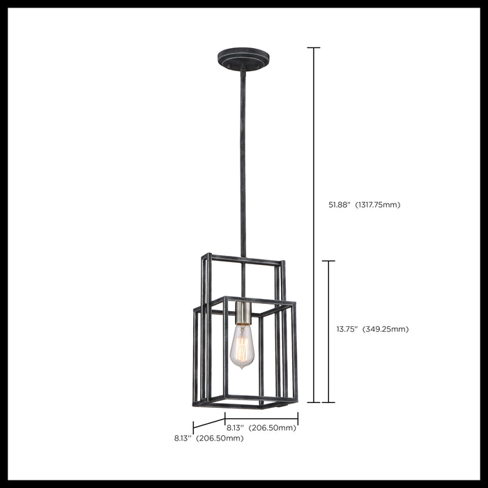 SATCO/NUVO Lake 1-Light Miniature Pendant Iron Black With Brushed Nickel Accents Finish (60-5860)