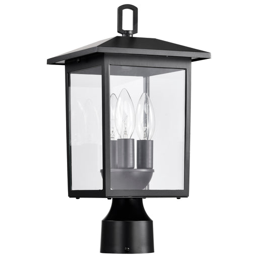 SATCO/NUVO Jamesport Outdoor Post Lantern 3 Lights Matte Black Finish Clear Glass (60-5932)