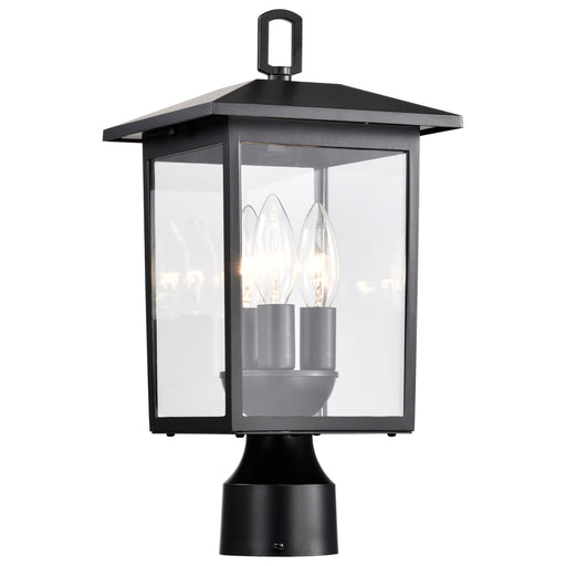 SATCO/NUVO Jamesport Outdoor Post Lantern 3 Lights Matte Black Finish Clear Glass (60-5932)