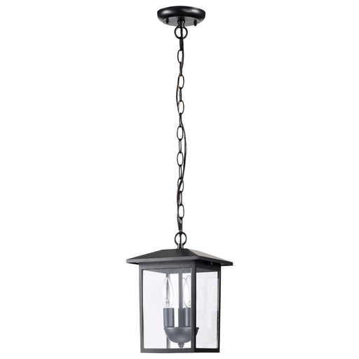 SATCO/NUVO Jamesport Outdoor Hanging Lantern 3 Lights Matte Black Clear Glass (60-5933)