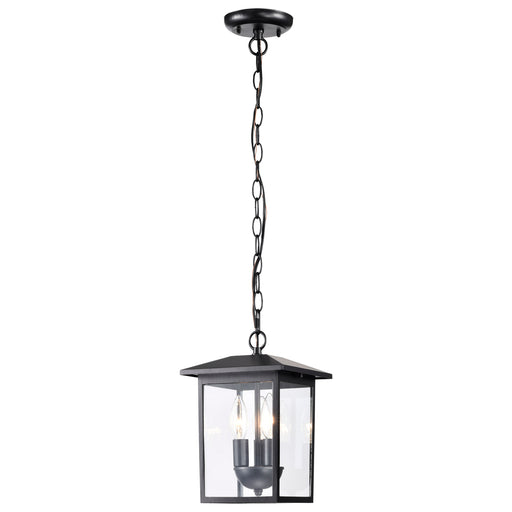 SATCO/NUVO Jamesport Outdoor Hanging Lantern 3 Lights Matte Black Clear Glass (60-5933)