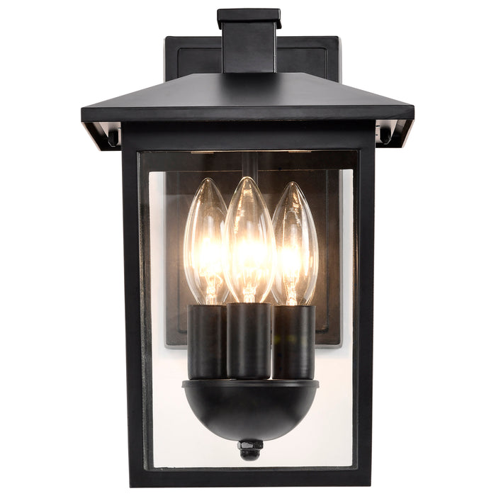 SATCO/NUVO Jamesport Outdoor Small Wall Lantern 3 Lights Matte Black Finish Clear Glass (60-5934)