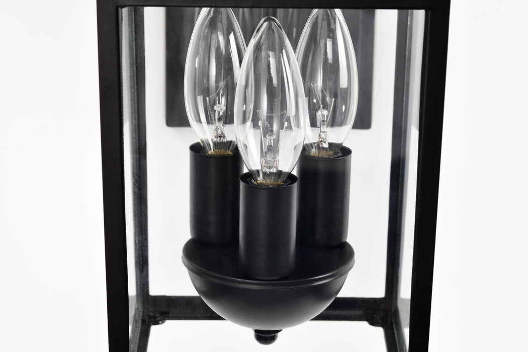 SATCO/NUVO Jamesport Outdoor Small Wall Lantern 3 Lights Matte Black Finish Clear Glass (60-5934)